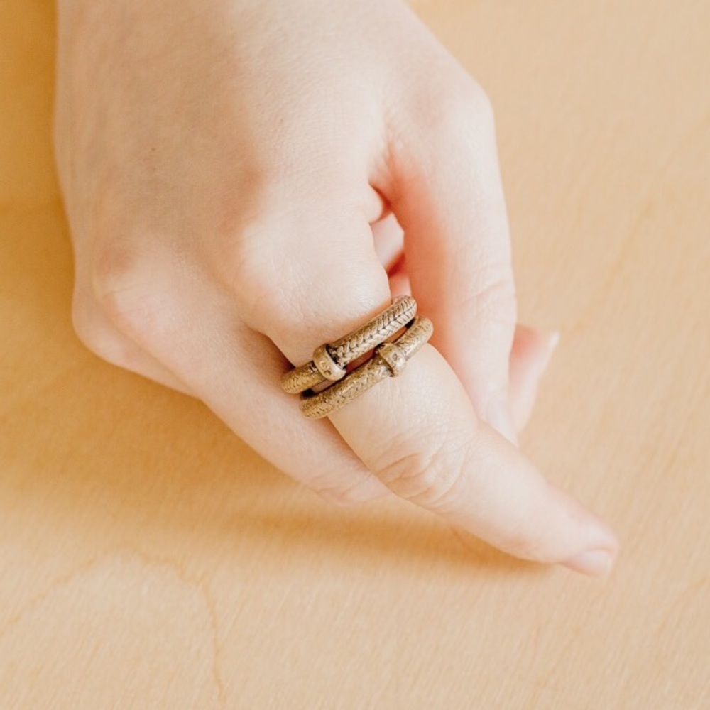 Artesian Metal Snake Pattern Ring Set From Paris - image 1